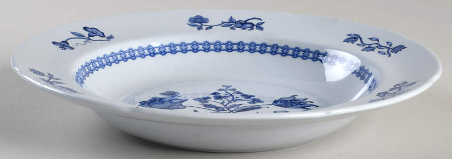 Palace Garden Blue Large Rim Soup Bowl by Spode-1