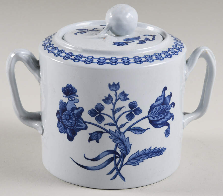 Palace Garden Blue Sugar Bowl & Lid by Spode-1