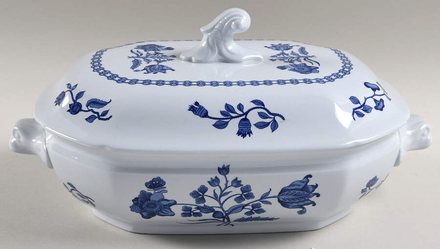 Palace Garden Blue Oval Covered Vegetable by Spode-1