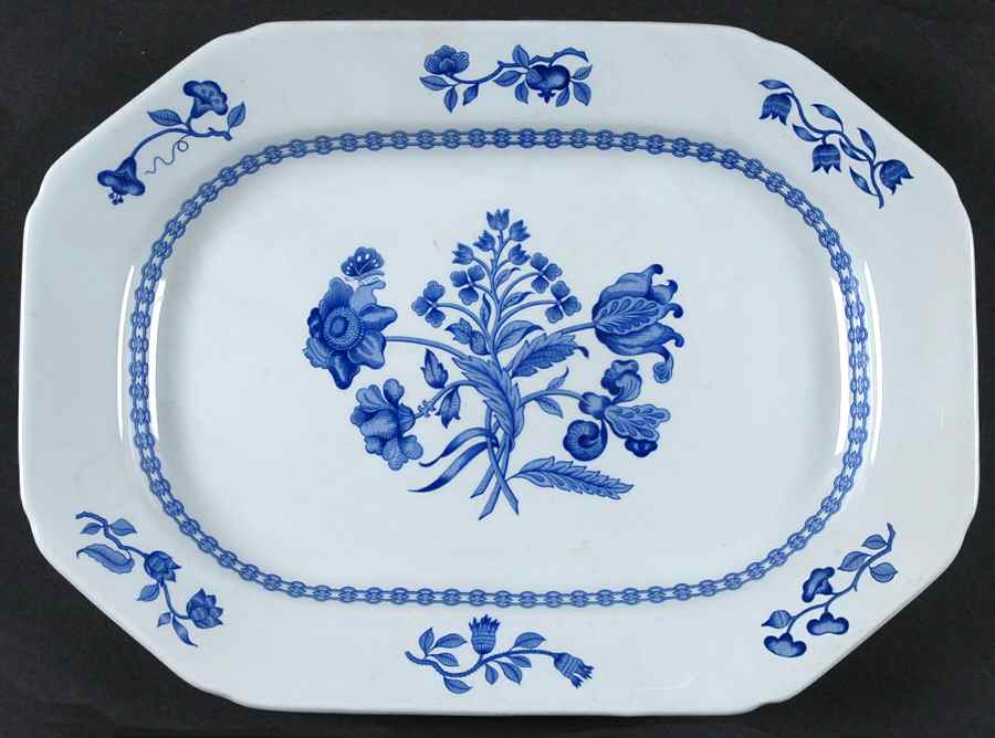 Palace Garden Blue 12" Oval Serving Platter by Spode-1