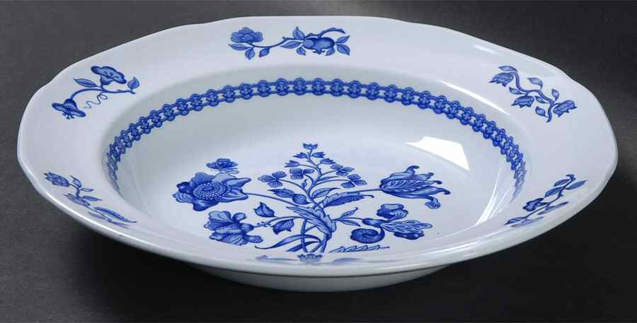 Palace Garden Blue Rim Soup Bowl by Spode-1