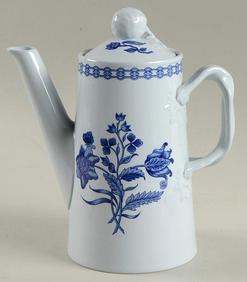 Palace Garden Blue Coffee Pot & Lid by Spode-1