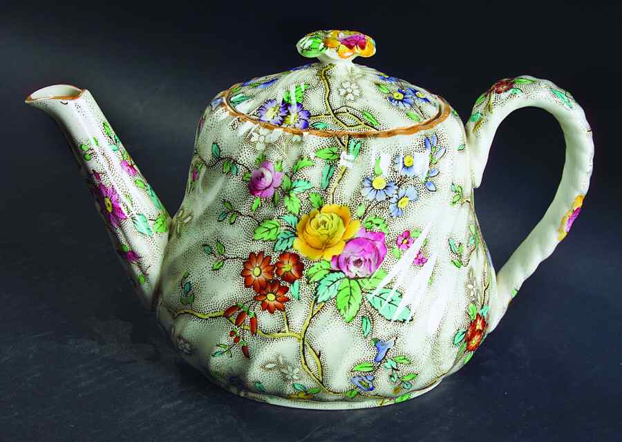 Patricia (Yellow Trim) Teapot & Lid by Spode-1