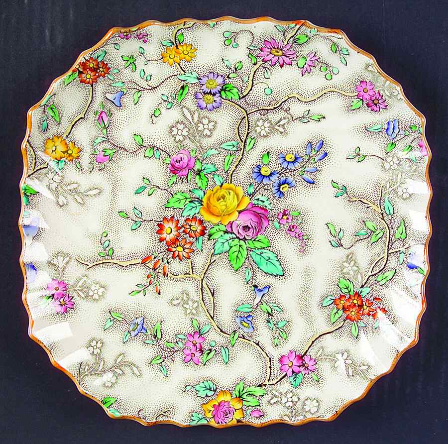 Patricia (Yellow Trim) Square Luncheon Plate by Spode-1