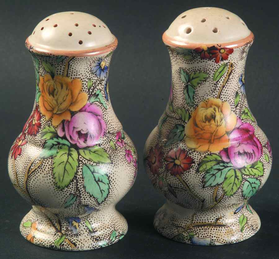 Patricia (Yellow Trim) Salt & Pepper Set by Spode-1