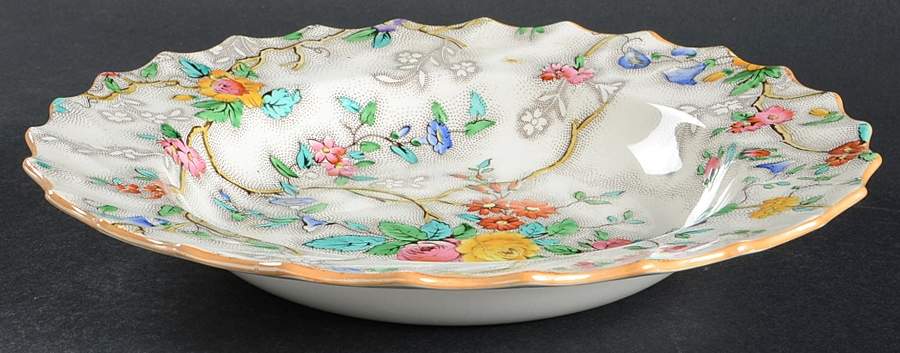 Patricia (Yellow Trim) Large Rim Soup Bowl by Spode-1
