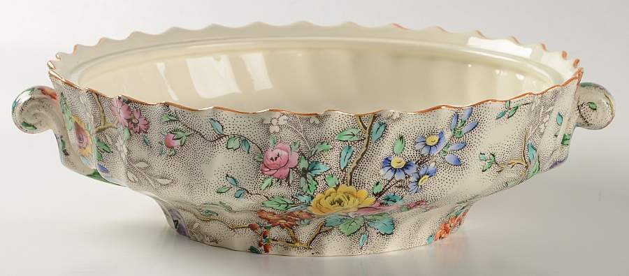 Patricia (Yellow Trim) Round Vegetable No Lid by Spode-1