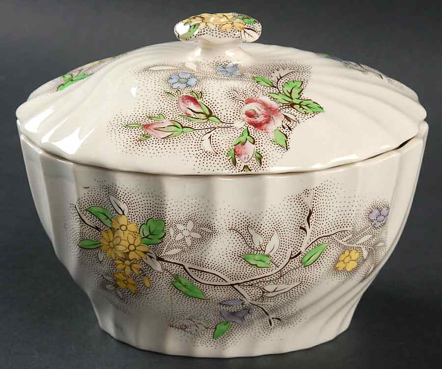Patricia (No Trim) Sugar Bowl & Lid by Spode-1