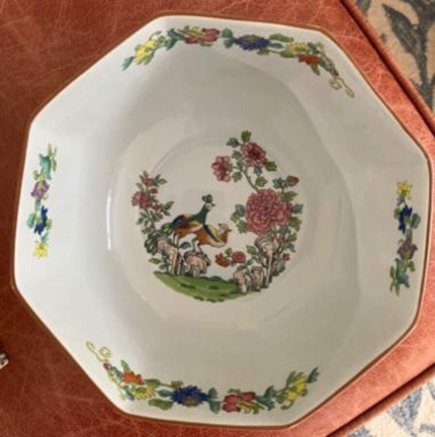 Peacock 7" Octagonal Serving Bowl by Spode-1