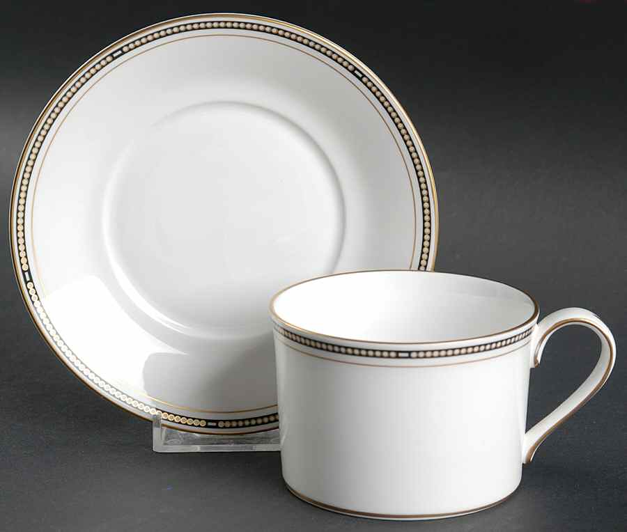 Pearl Flat Cup & Saucer Set by Spode-1