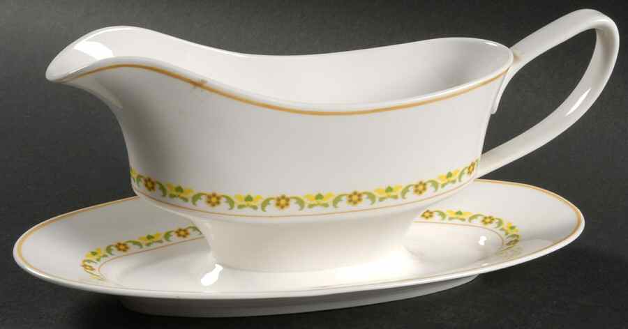 Petite Fleur Gravy Boat with Attached Underplate by Spode-1