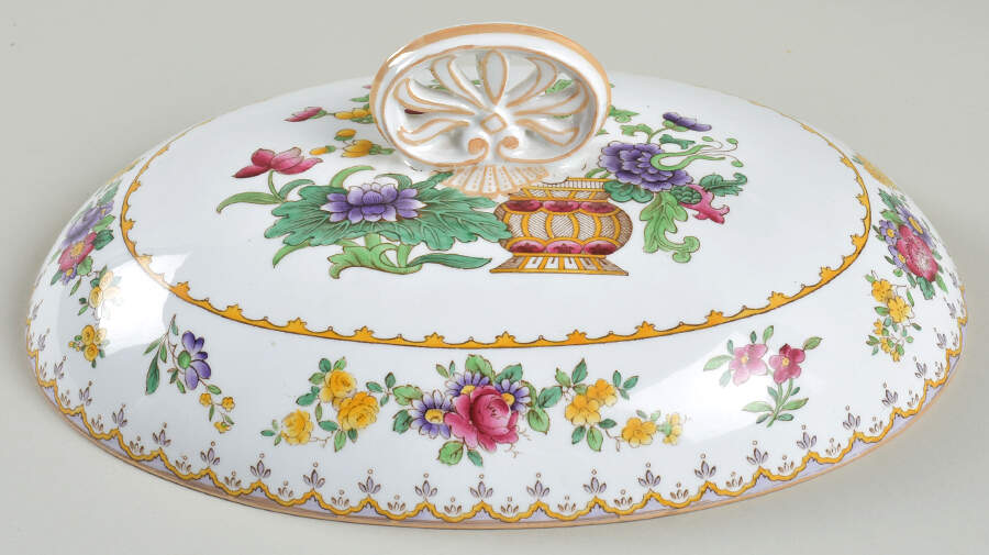 Peplow (Yellow Trim) Lid for Oval Vegetable by Spode-1
