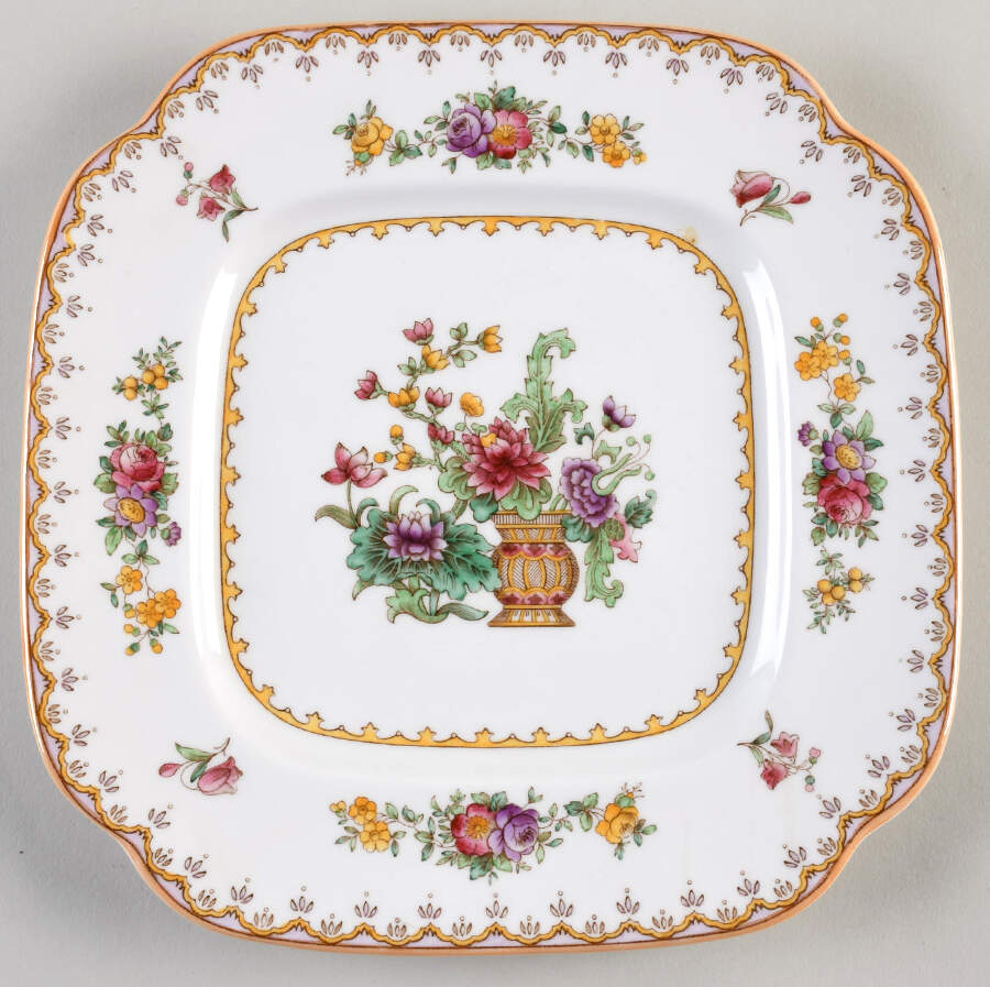 Peplow (Yellow Trim) Cookie Plate by Spode-1