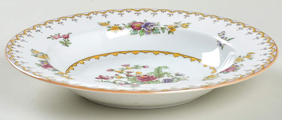 Peplow (Yellow Trim) Rim Soup Bowl by Spode-1