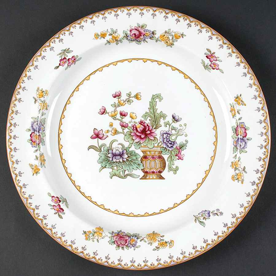 Peplow (Yellow Trim) 12" Chop Plate (Round Platter) by Spode-1