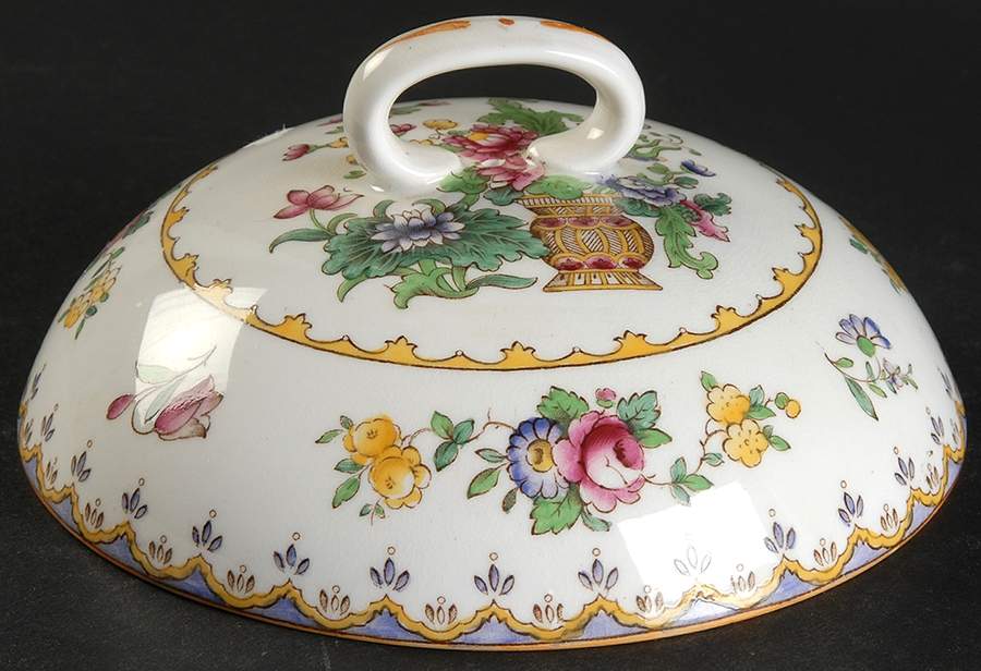 Peplow (Yellow Trim) Lid for Round Butter by Spode-1