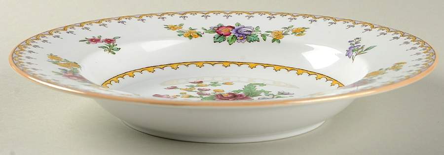 Peplow (Yellow Trim) Large Rim Soup Bowl by Spode-1