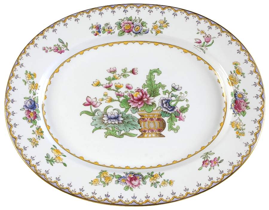 Peplow (Gold Trim) 11" Oval Serving Platter by Spode-1