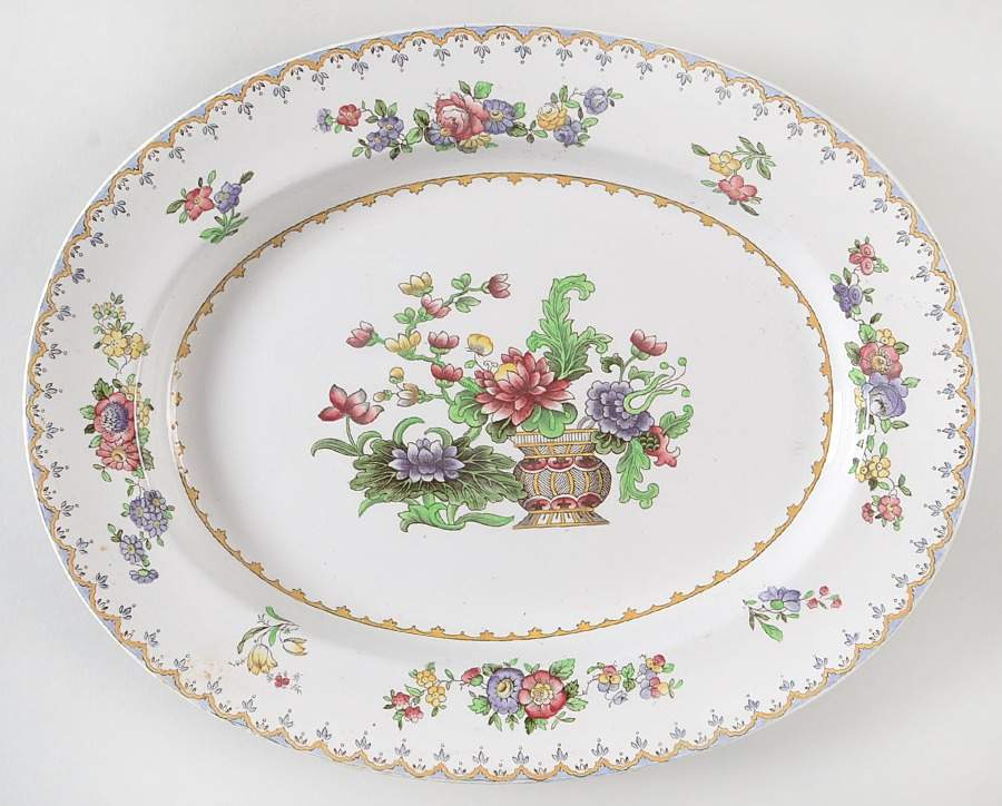 Peplow (No Trim, Earthenware) 13" Oval Serving Platter by Spode-1