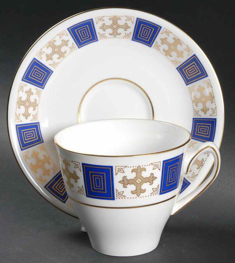 Persia Blue Flat Cup & Saucer Set by Spode-1
