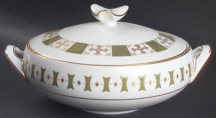 Persia Green Round Covered Vegetable by Spode-1
