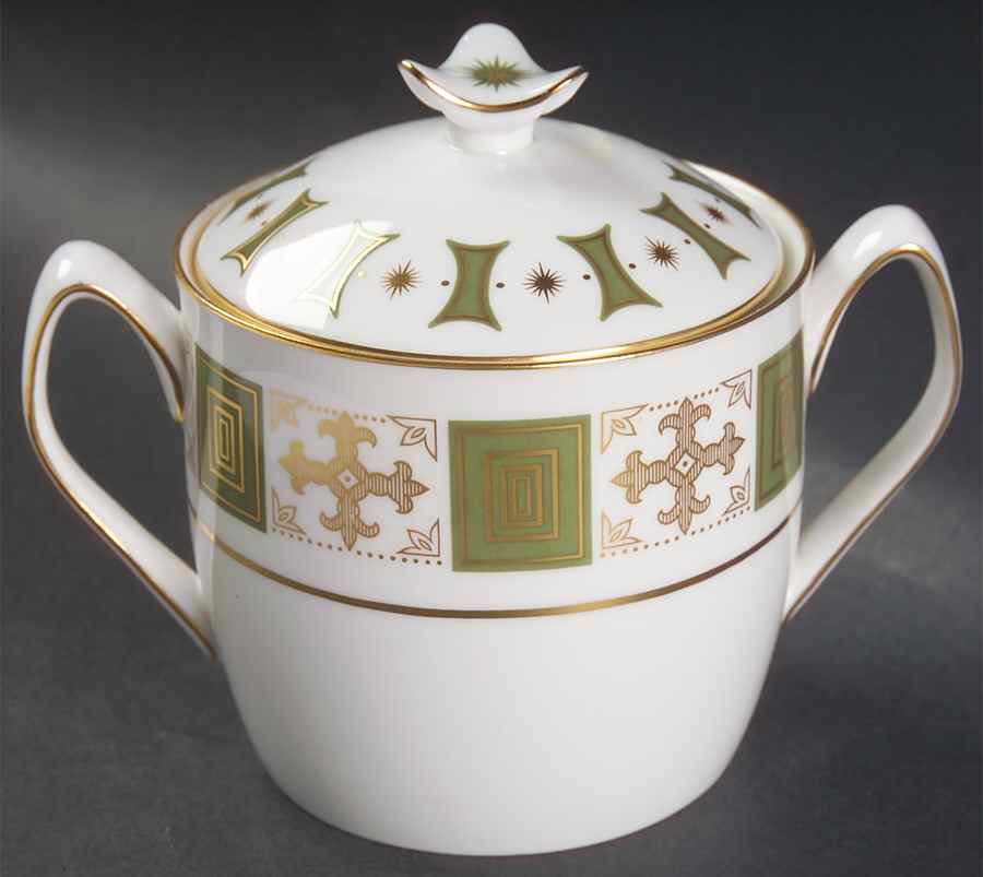 Persia Green Sugar Bowl & Lid by Spode-1