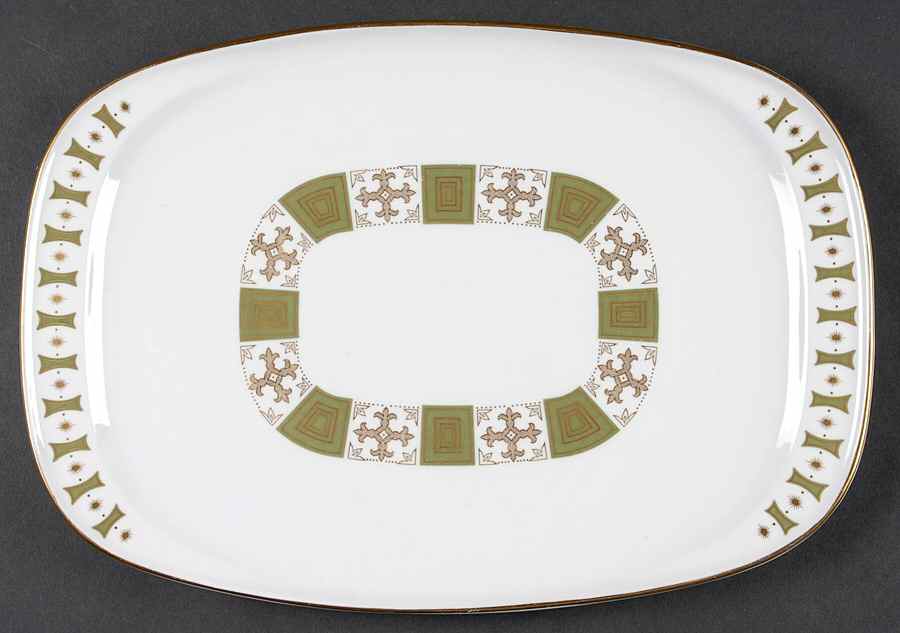 Persia Green 12" Oval Serving Platter by Spode-1