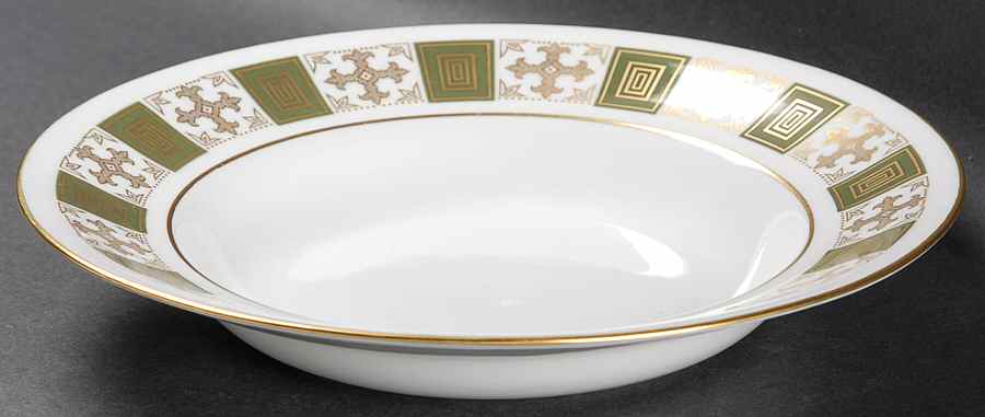 Persia Green Rim Soup Bowl by Spode-1