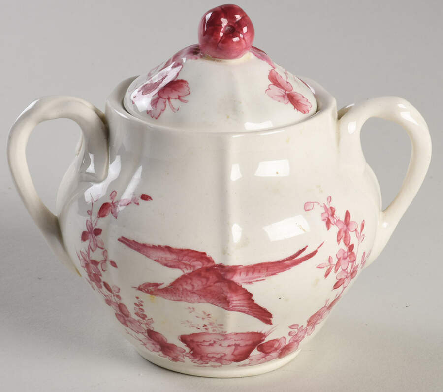 Pink Bird Sugar Bowl & Lid by Spode-1