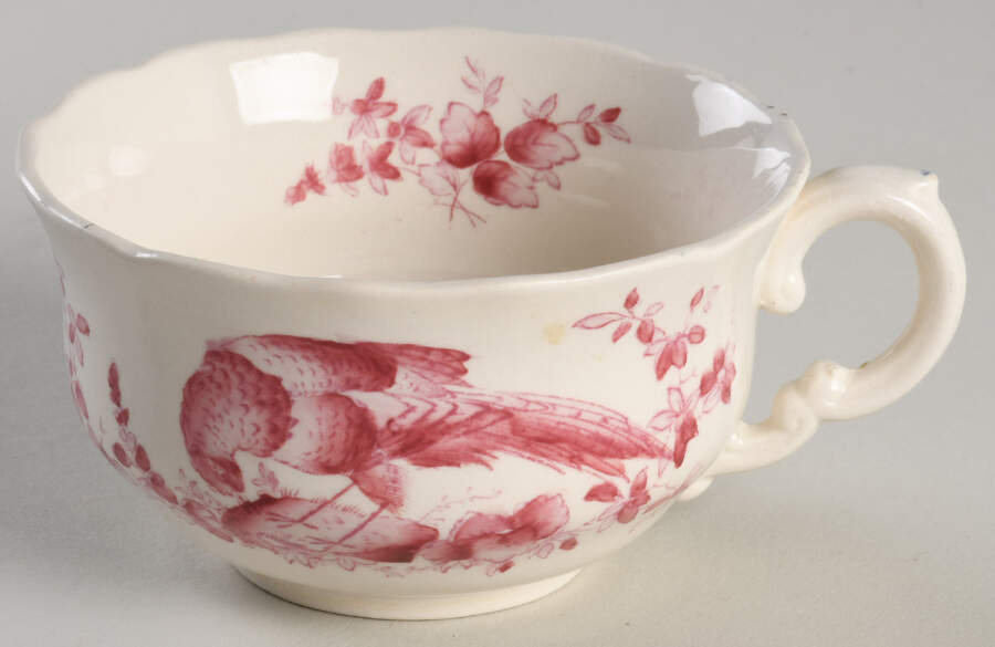 Pink Bird Flat Cup by Spode-1