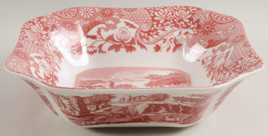 Pink Italian 9" Square Vegetable Bowl by Spode-1