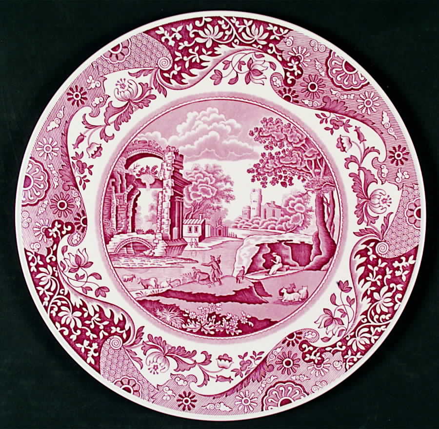 Pink Italian Cake Plate by Spode-1