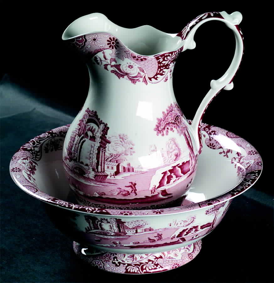 Pink Italian 40 Oz Pitcher and Bowl Set by Spode-1