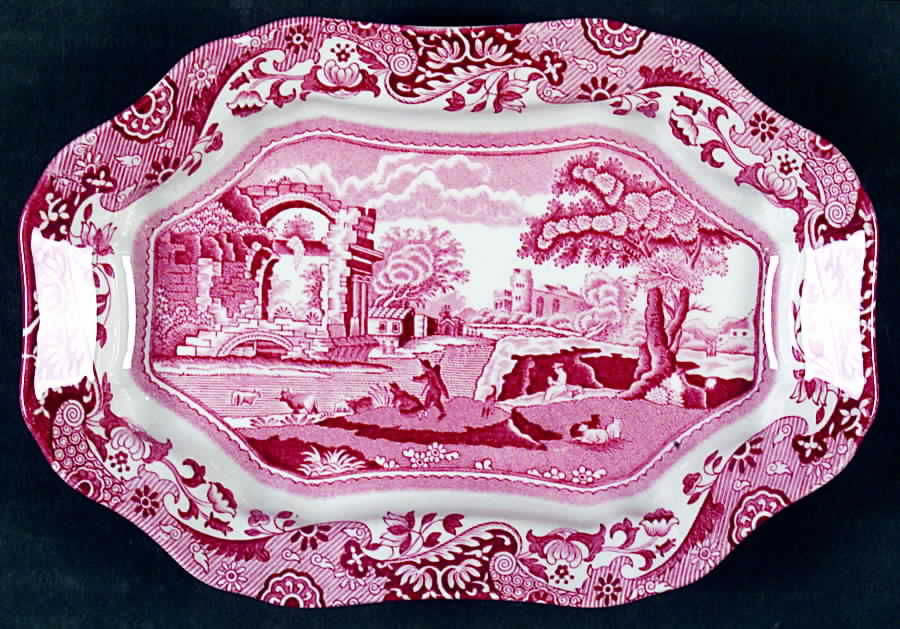 Pink Italian Miniature Oval Serving Platter by Spode-1