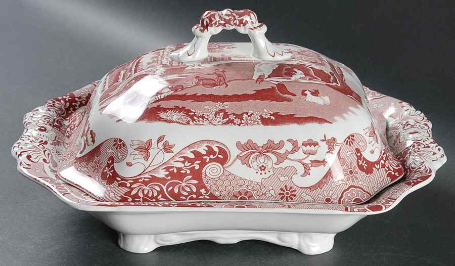 Pink Italian Rectangular Covered Vegetable by Spode-1