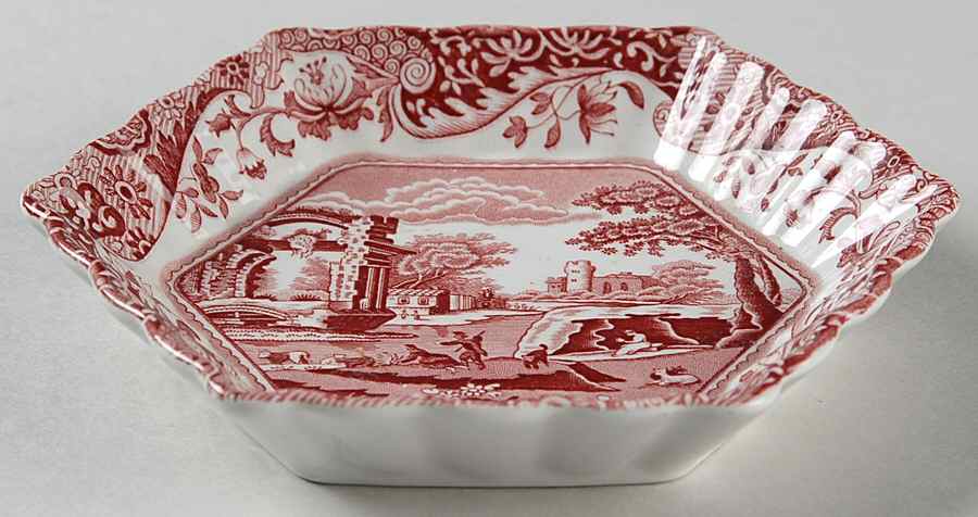 Pink Italian 5" Hexagonal Tray by Spode-1