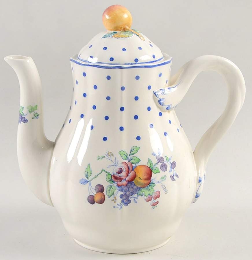 Polka Dot Blue Coffee Pot & Lid by Spode-1