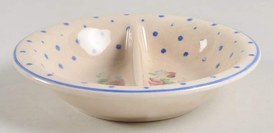 Polka Dot Blue Divided Open Jam/Jelly by Spode-1
