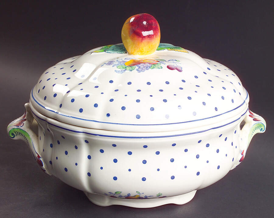 Polka Dot Blue Round Covered Vegetable by Spode-1