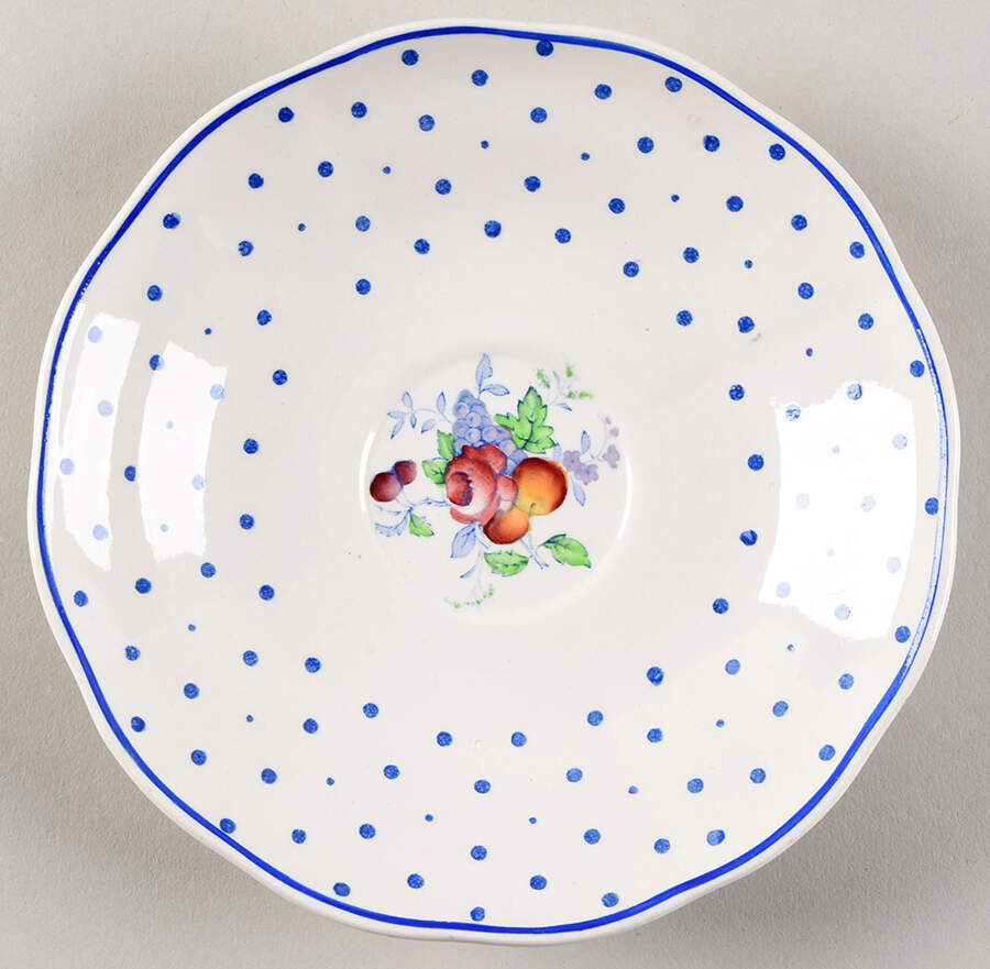 Polka Dot Blue Saucer for Bouillon Cup by Spode-1