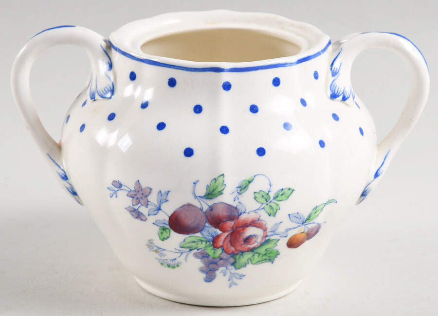 Polka Dot Blue Sugar Bowl No Lid by Spode-1