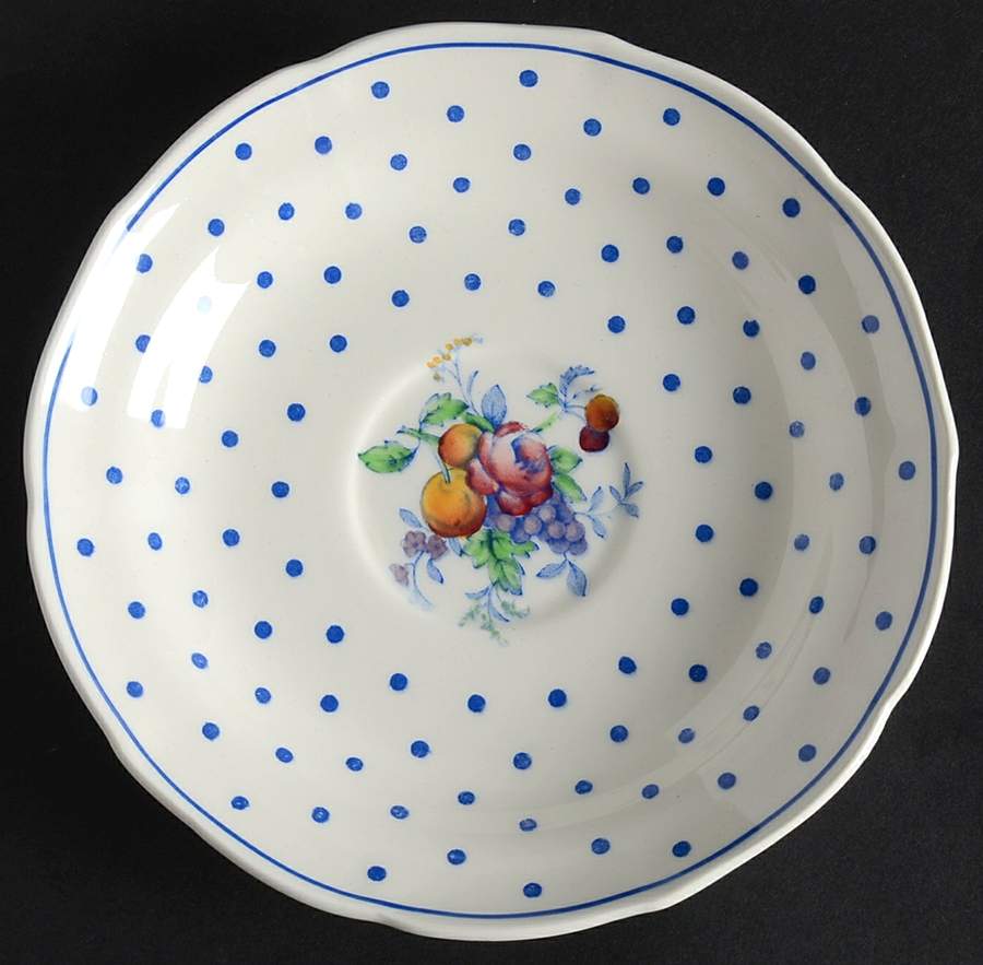 Polka Dot Blue Saucer by Spode-1