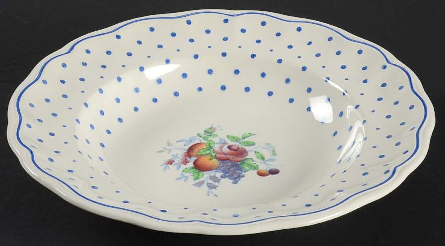 Polka Dot Blue Large Rim Soup Bowl by Spode-1