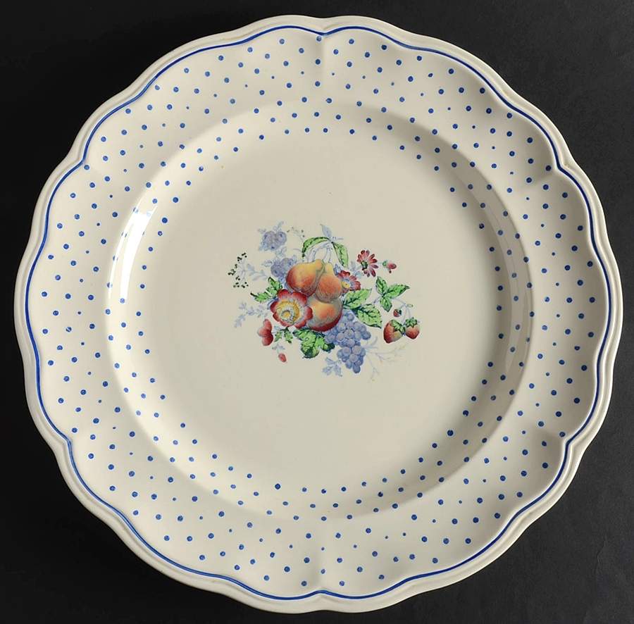 Polka Dot Blue 15" Chop Plate (Round Platter) by Spode-1