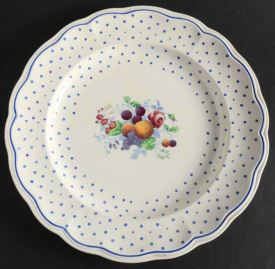 Polka Dot Blue 13" Chop Plate (Round Platter) by Spode-1