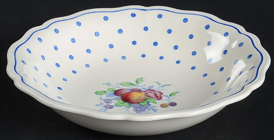 Polka Dot Blue Rim Cereal Bowl by Spode-1