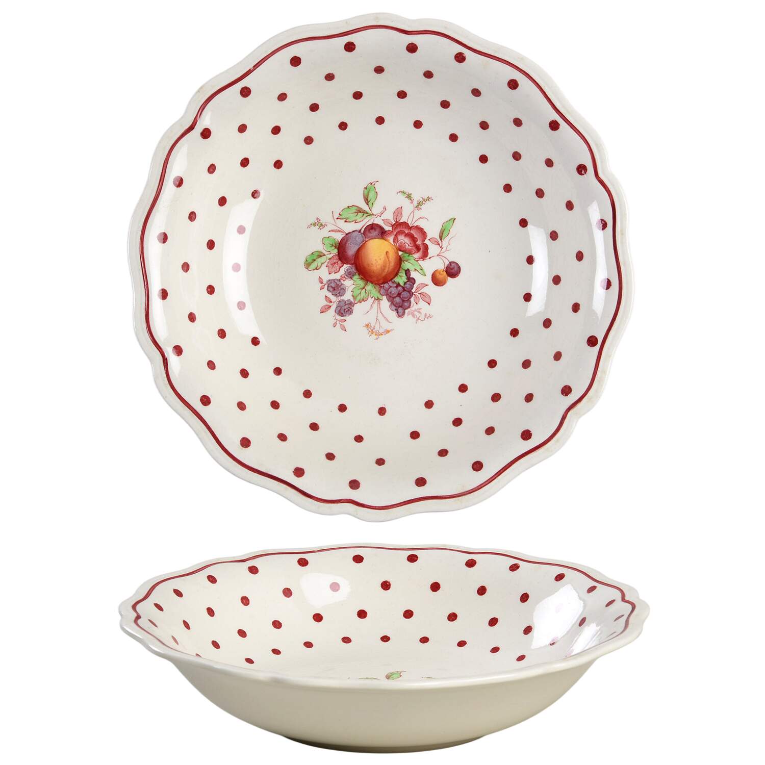 Polka Dot Red Coupe Cereal Bowl by Spode-1