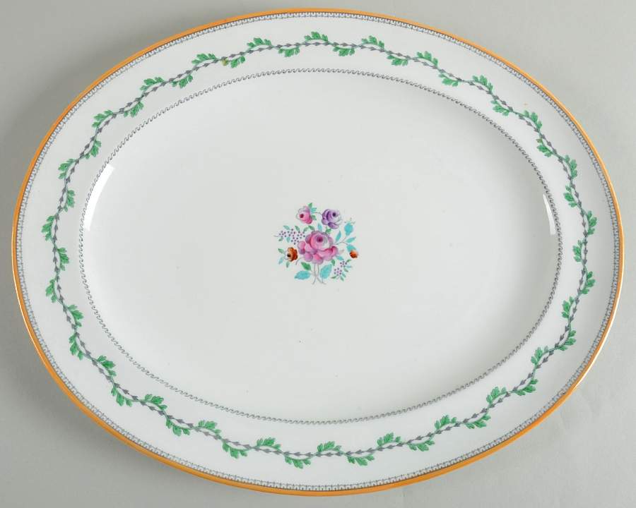Portabello Green 16" Oval Serving Platter by Spode-1