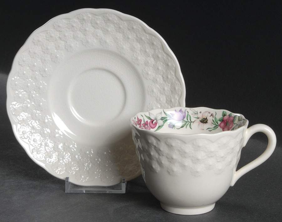Provincial Flowers Flat Cup & Saucer Set by Spode-1