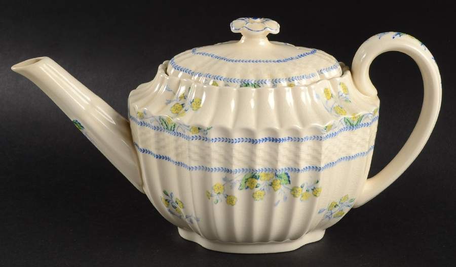 Primrose Blue and Yellow Teapot & Lid by Spode-1